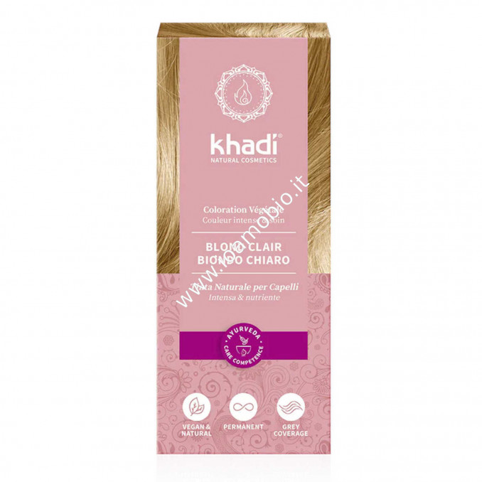 Khadi bio Light Blond - Tinta vegetale capelli Biondo Chiaro 100g