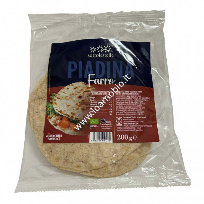 Piadine di Farro Olio Extravergine di Oliva 200g - Bio SottoleStelle