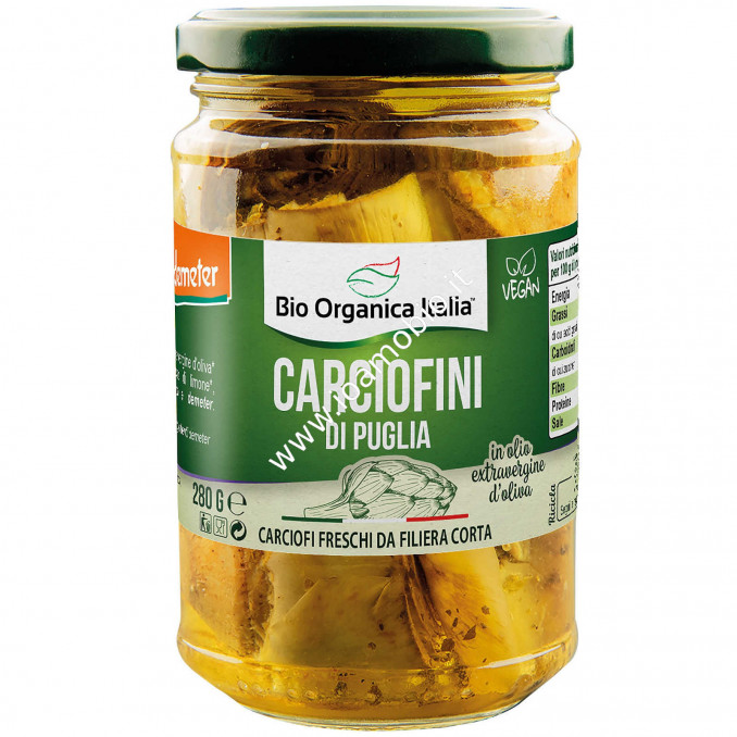 Carciofini di Puglia sott'Olio Evo 280g - Bio Organica Italia