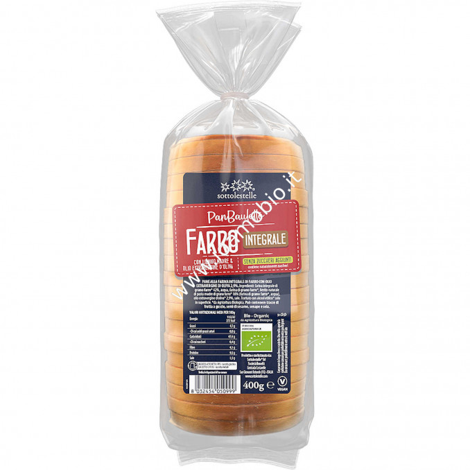 Pane bauletto di Farro Integrale Biologico 400g - Sottolestelle
