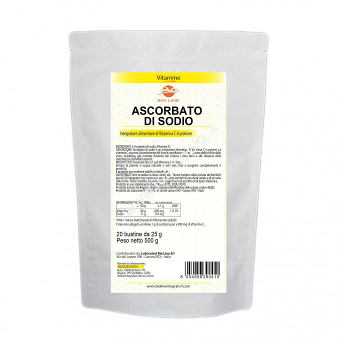 Ascorbato di Sodio in Polvere 500g - Integratore Antiossidante Vitamina C